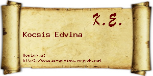 Kocsis Edvina névjegykártya